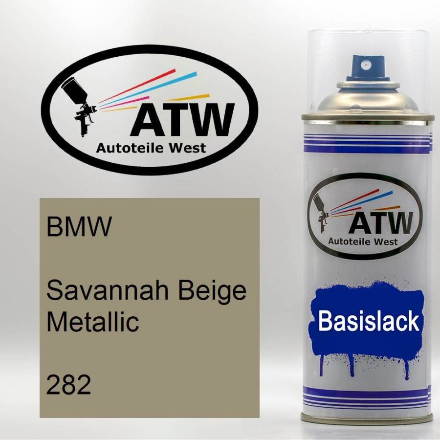 BMW, Savannah Beige Metallic, 282: 400ml Sprühdose, von ATW Autoteile West.